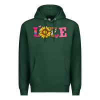 Sports Green love sunflower valentines day Premium Hoodie - AdoDesignShop