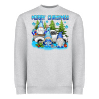 Heather Grey merry christmas gnomies Heavyweight Sweatshirt - texasbilliewilder
