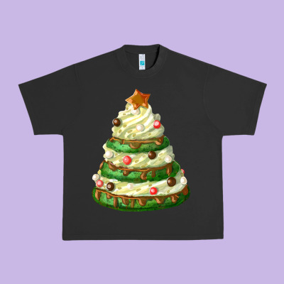White Christmas Cookie Cake Urban Heavy Tee Designed By Fadigitalartstudio
