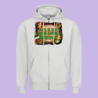 Just A Girl Who Loves Christmas Zipper Hoodie Designed By Adodesignshop