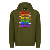 Army Green rainbow pride celebration Premium Hoodie - LillyAllenDesigns