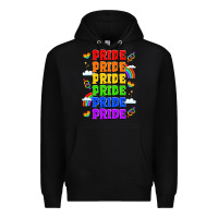 Black rainbow pride celebration Premium Hoodie - LillyAllenDesigns