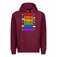 Burgundy rainbow pride celebration Premium Hoodie - LillyAllenDesigns