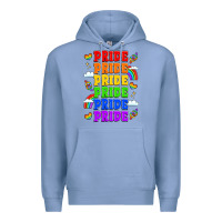 Colony Blue rainbow pride celebration Premium Hoodie - LillyAllenDesigns