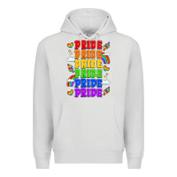 Dove Grey rainbow pride celebration Premium Hoodie - LillyAllenDesigns