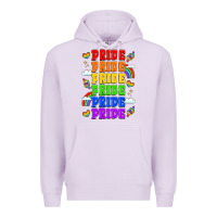 Lilac rainbow pride celebration Premium Hoodie - LillyAllenDesigns