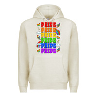 Oatmeal Heather rainbow pride celebration Premium Hoodie - LillyAllenDesigns