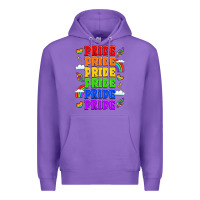 Purple rainbow pride celebration Premium Hoodie - LillyAllenDesigns
