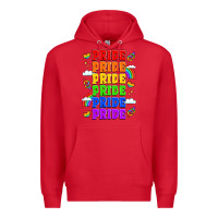 Red rainbow pride celebration Premium Hoodie - LillyAllenDesigns