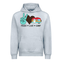 Heather Grey Peace Love Camp Urban Hoodie - Bettercallsaul