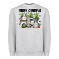 Heather Grey merry christmas gnomies Heavyweight Sweatshirt - texasbilliewilder