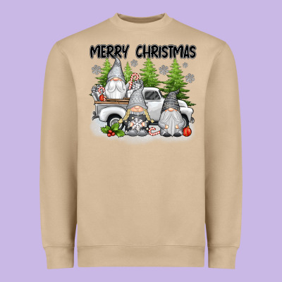 Merry Christmas Gnomies Heavyweight Sweatshirt Designed By Texasbilliewilder