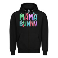 Black easter floral mama bunny Zipper Hoodie - Artiststas