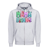 Heather Grey easter floral mama bunny Zipper Hoodie - Artiststas