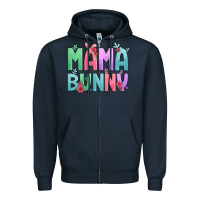 Navy easter floral mama bunny Zipper Hoodie - Artiststas