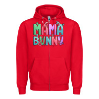 Red easter floral mama bunny Zipper Hoodie - Artiststas