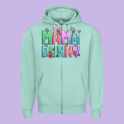 Easter Floral Mama Bunny Zipper Hoodie Designed By Artiststas