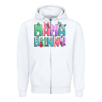 White easter floral mama bunny Zipper Hoodie - Artiststas