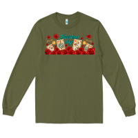 Army Green valentines day with playing cards Long Sleeve Tee - AdoDesignShop