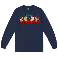 Navy valentines day with playing cards Long Sleeve Tee - AdoDesignShop