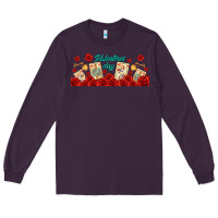 Plum valentines day with playing cards Long Sleeve Tee - AdoDesignShop