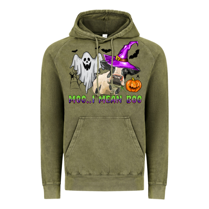 Moo I Mean Boo Vintage Hoodie by Zillion Design Studio | Teevron