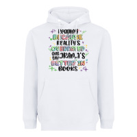White reading because realitys overrated Heavyweight Hoodie - MaliasSmallBusiness