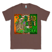 Chestnut irish flag with shamrocks  dead inside but lucky Classic Tee - AdoDesignShop