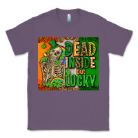 Lavender irish flag with shamrocks  dead inside but lucky Classic Tee - AdoDesignShop