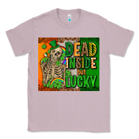 Lilac irish flag with shamrocks  dead inside but lucky Classic Tee - AdoDesignShop