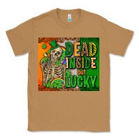Toasted Coconut irish flag with shamrocks  dead inside but lucky Classic Tee - AdoDesignShop