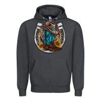 Smoke western horseshoe boots hat rope sunflower Zipper Hoodie - AdoDesignShop