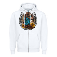 White western horseshoe boots hat rope sunflower Zipper Hoodie - AdoDesignShop