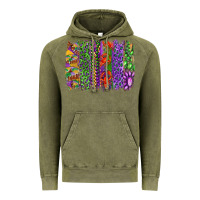 Vintage Olive mardi gras brush strokes king cake and craw fish Vintage Hoodie - RanaPortraitStore