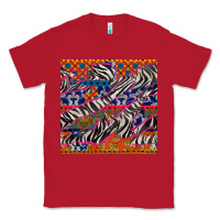 Red african ankara zebra seamless pattern Classic Tee - BundleAndBundleShop