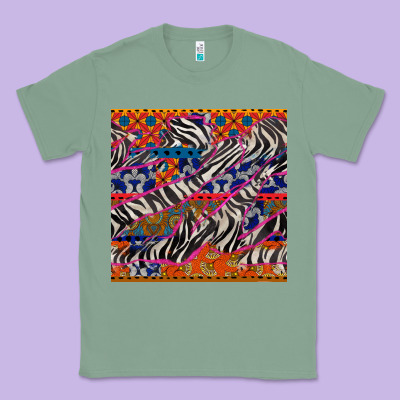 African Ankara Zebra Seamless Pattern Classic Tee Designed By Bundleandbundleshop