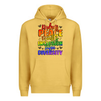 Antique Gold inspirational words in rainbow colors Premium Hoodie - LillyAllenDesigns