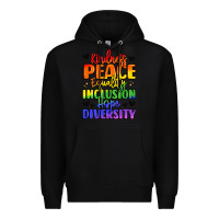 Black inspirational words in rainbow colors Premium Hoodie - LillyAllenDesigns