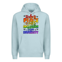 Blue Mist inspirational words in rainbow colors Premium Hoodie - LillyAllenDesigns