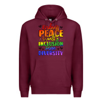 Burgundy inspirational words in rainbow colors Premium Hoodie - LillyAllenDesigns