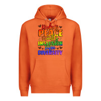 Carrot inspirational words in rainbow colors Premium Hoodie - LillyAllenDesigns