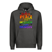 Charcoal Heather inspirational words in rainbow colors Premium Hoodie - LillyAllenDesigns