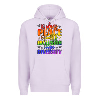 Lilac inspirational words in rainbow colors Premium Hoodie - LillyAllenDesigns