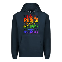 Navy inspirational words in rainbow colors Premium Hoodie - LillyAllenDesigns