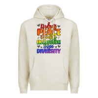 Oatmeal Heather inspirational words in rainbow colors Premium Hoodie - LillyAllenDesigns