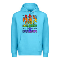 Ocean Blue inspirational words in rainbow colors Premium Hoodie - LillyAllenDesigns
