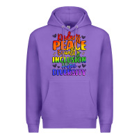 Purple inspirational words in rainbow colors Premium Hoodie - LillyAllenDesigns