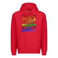 Red inspirational words in rainbow colors Premium Hoodie - LillyAllenDesigns