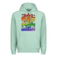Seafoam inspirational words in rainbow colors Premium Hoodie - LillyAllenDesigns