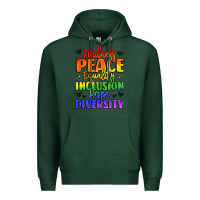 Sports Green inspirational words in rainbow colors Premium Hoodie - LillyAllenDesigns